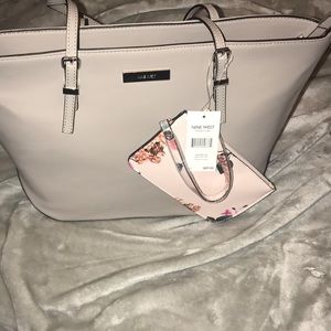 NWT NINE WEST SOCIETY GIRL MED. TOTE & WALLET